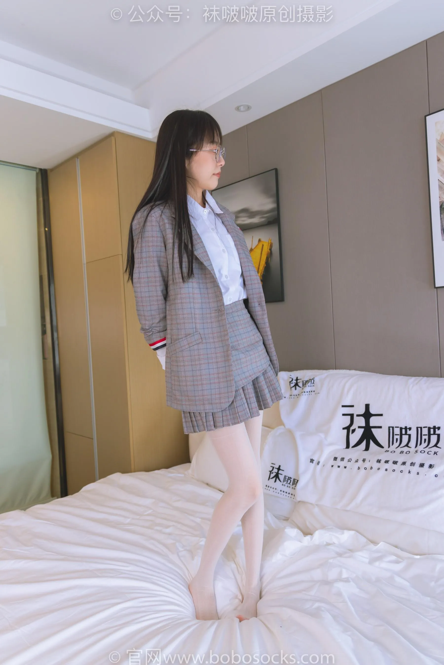 [BoBoSocks袜啵啵]NO.202 稚予-皮鞋、白色蕾丝丝袜、ol风[23] [53P]插图1